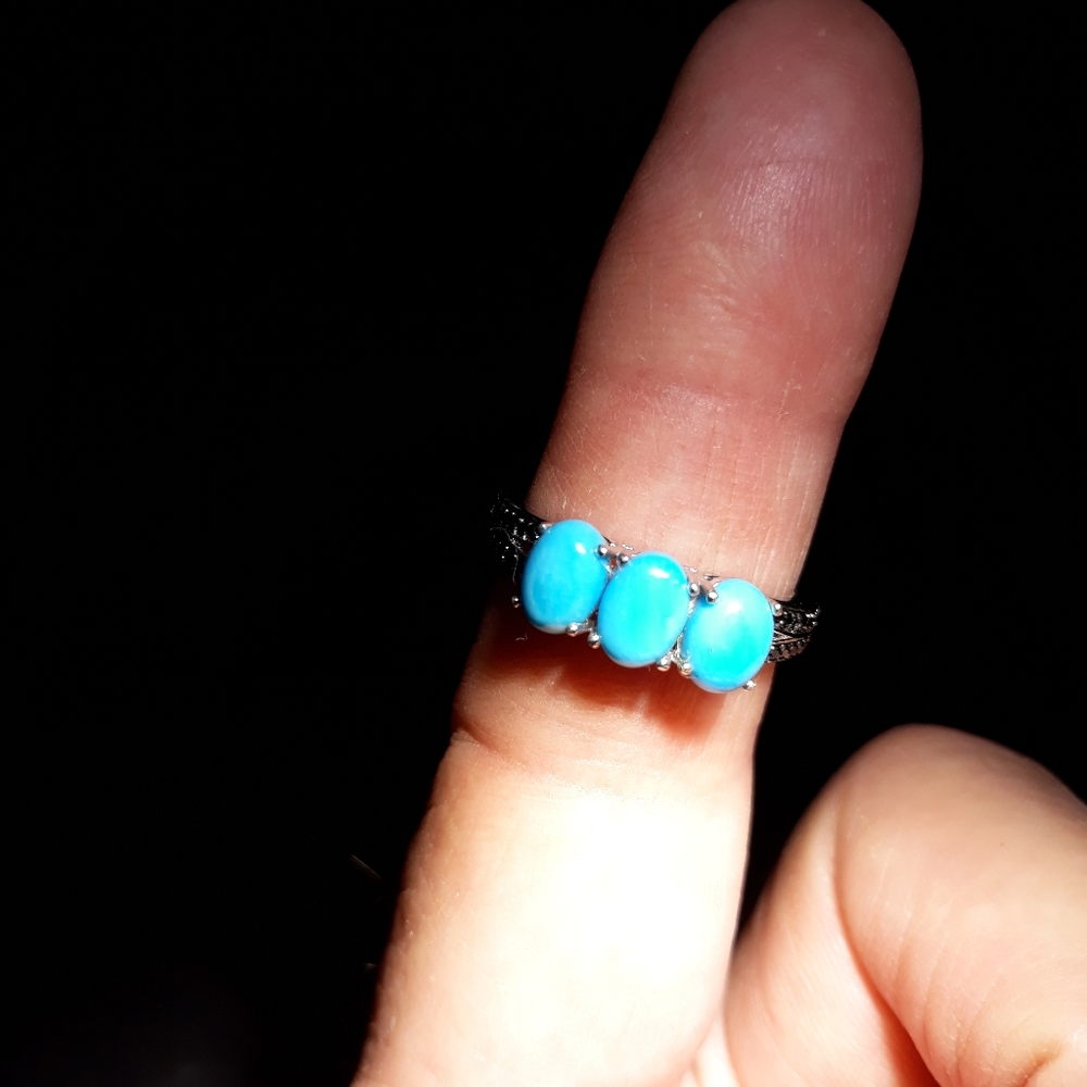 Natural Sleeping Beauty Turquoise Ring B10 - Picture 1 of 5